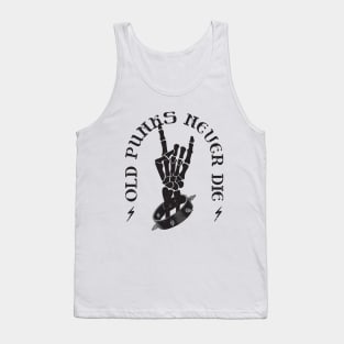 OLD PUNKS NEVER DIE - Retro Skeleton Punk Rocker Tank Top